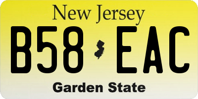 NJ license plate B58EAC