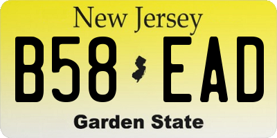 NJ license plate B58EAD