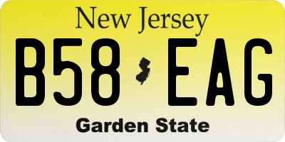 NJ license plate B58EAG