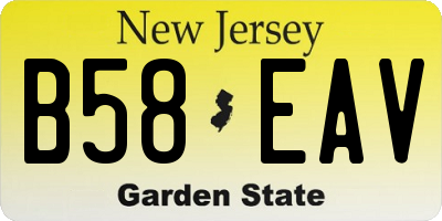 NJ license plate B58EAV