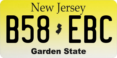 NJ license plate B58EBC