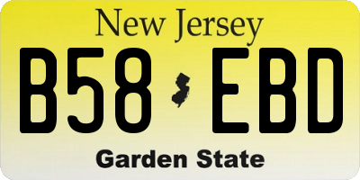 NJ license plate B58EBD