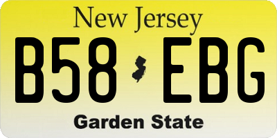 NJ license plate B58EBG