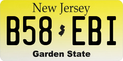 NJ license plate B58EBI
