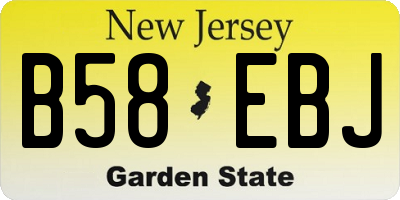 NJ license plate B58EBJ