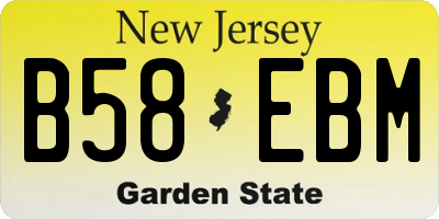 NJ license plate B58EBM