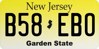 NJ license plate B58EBO