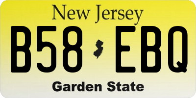 NJ license plate B58EBQ