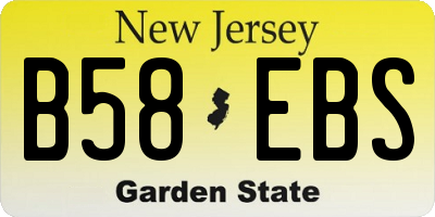NJ license plate B58EBS