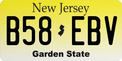 NJ license plate B58EBV