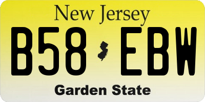NJ license plate B58EBW