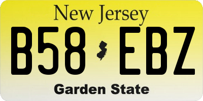 NJ license plate B58EBZ