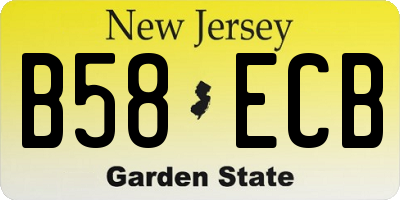 NJ license plate B58ECB