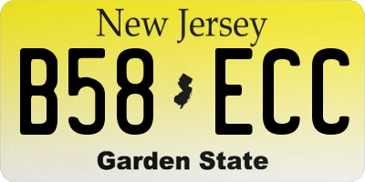 NJ license plate B58ECC