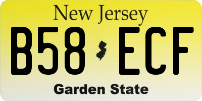 NJ license plate B58ECF