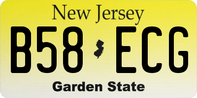 NJ license plate B58ECG
