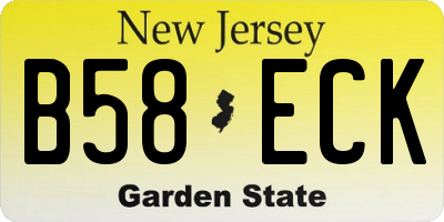 NJ license plate B58ECK