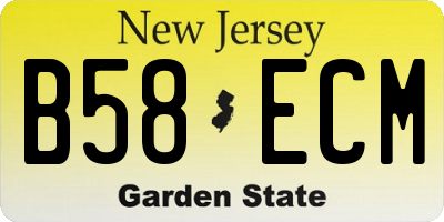 NJ license plate B58ECM