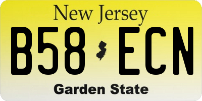 NJ license plate B58ECN