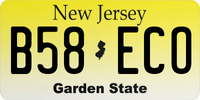 NJ license plate B58ECO