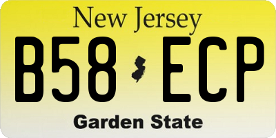 NJ license plate B58ECP