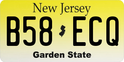 NJ license plate B58ECQ