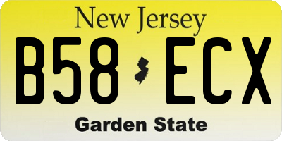 NJ license plate B58ECX