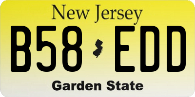 NJ license plate B58EDD