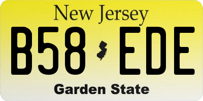 NJ license plate B58EDE