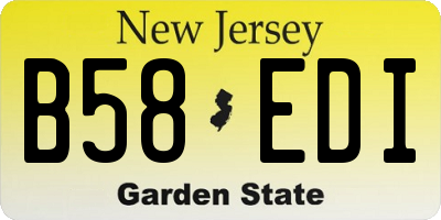 NJ license plate B58EDI