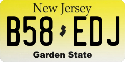 NJ license plate B58EDJ