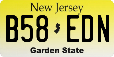 NJ license plate B58EDN