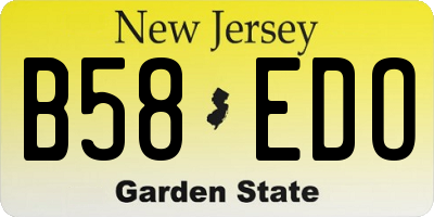 NJ license plate B58EDO