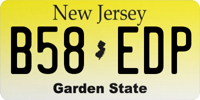 NJ license plate B58EDP