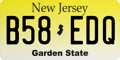NJ license plate B58EDQ