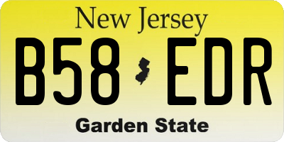 NJ license plate B58EDR