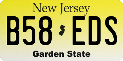 NJ license plate B58EDS
