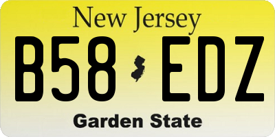 NJ license plate B58EDZ