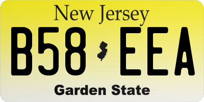 NJ license plate B58EEA