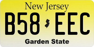 NJ license plate B58EEC