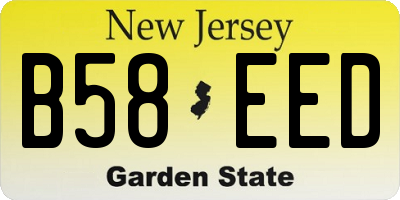 NJ license plate B58EED