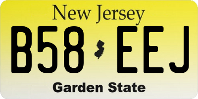 NJ license plate B58EEJ