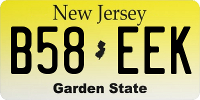 NJ license plate B58EEK
