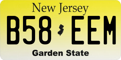 NJ license plate B58EEM