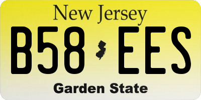 NJ license plate B58EES