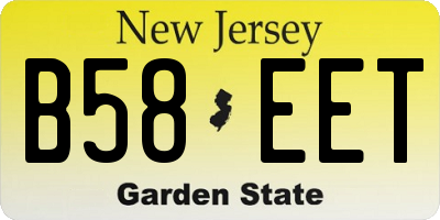 NJ license plate B58EET