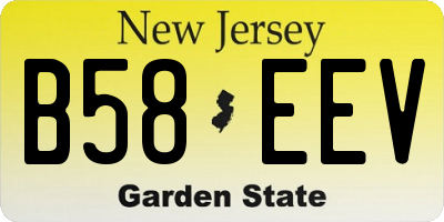 NJ license plate B58EEV