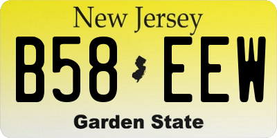 NJ license plate B58EEW