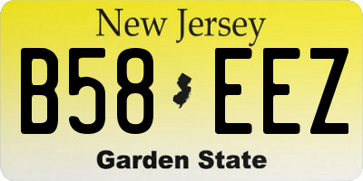 NJ license plate B58EEZ