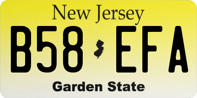 NJ license plate B58EFA